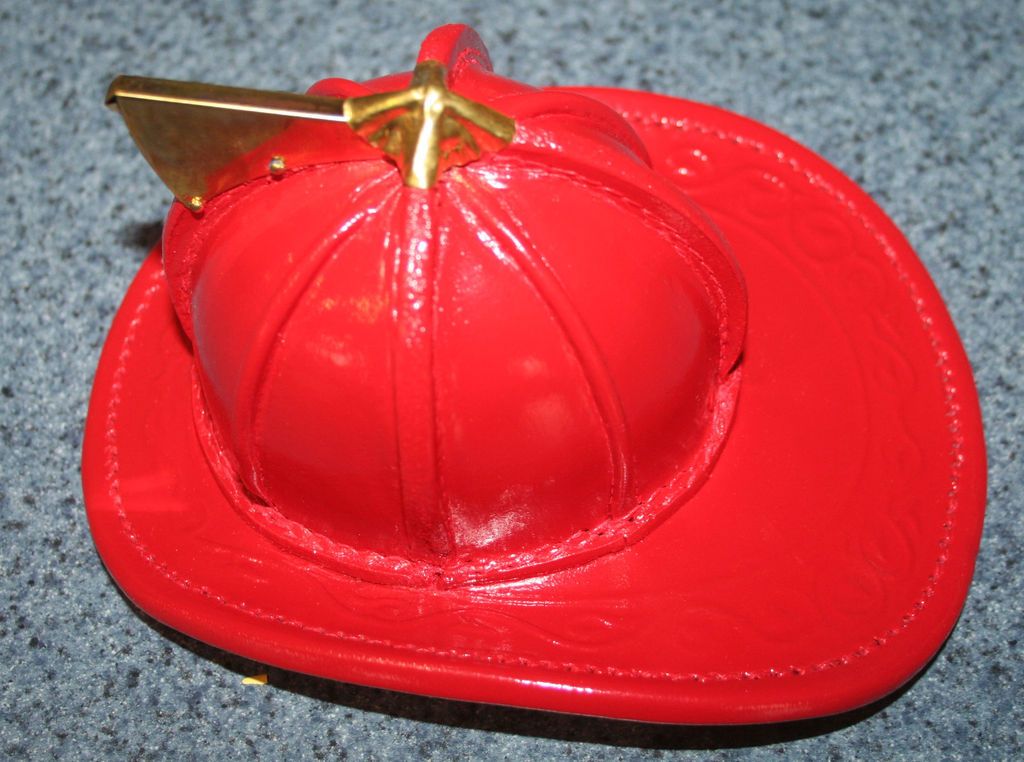 Cairns Mini Leather Fire Helmet  Red  Makes a GREAT GIFT