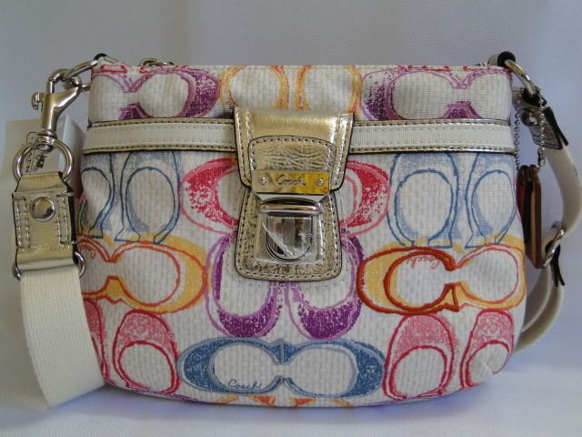 AUTH New COACH POPPY Swingpack DREAM C SIGNATURE Nylon PushLock Multi 