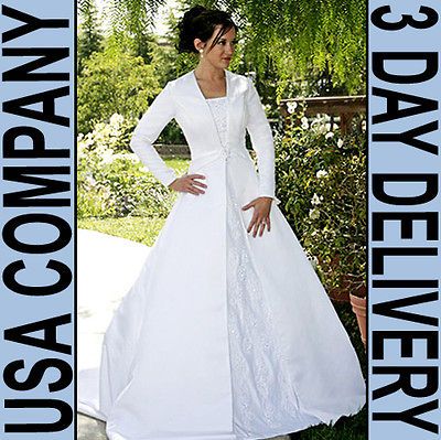 Chastity MODEST Long Sleeve Wedding Dress Gown Size 16 Ivory 