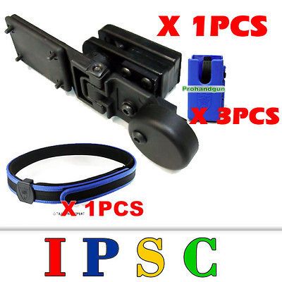 Airsoft IPSC Speed Ghost L/R Handed Holster Magazine Pouch Belt USPSAm 