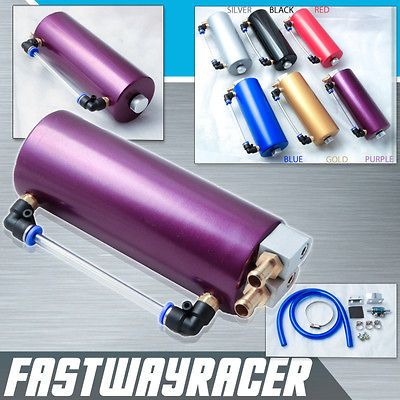 Universal Purple Aluminum 750ML Oil Catch Tank Can Oil Reservoir Tank 