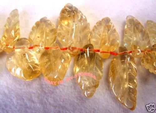 15x30mm natural citrine carven leafage beads 9 5 from china