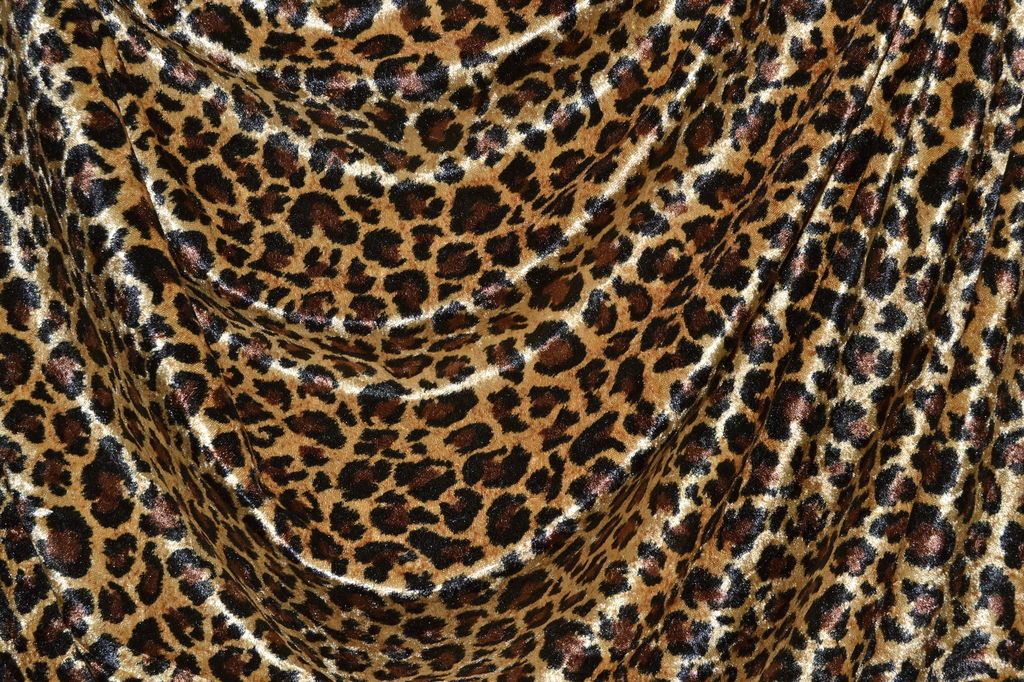 Leopard Print Crushed Panne Velvet Gold Brown Black 60 Wide Fabric by 