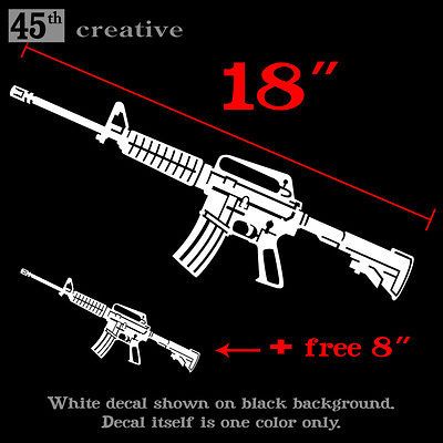 AR15 Rifle Decal   Big 18 m4 m16 .223 5.56 Military surplus 