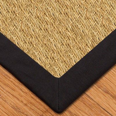 Maritime 4x6 Black 100% All Natural Seagrass Area Rug Carpet NEW