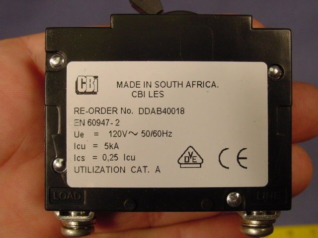 CBI DDAB40018 Switch Gear Breaker 10A 10 Amp 60947 2 120vac NEW