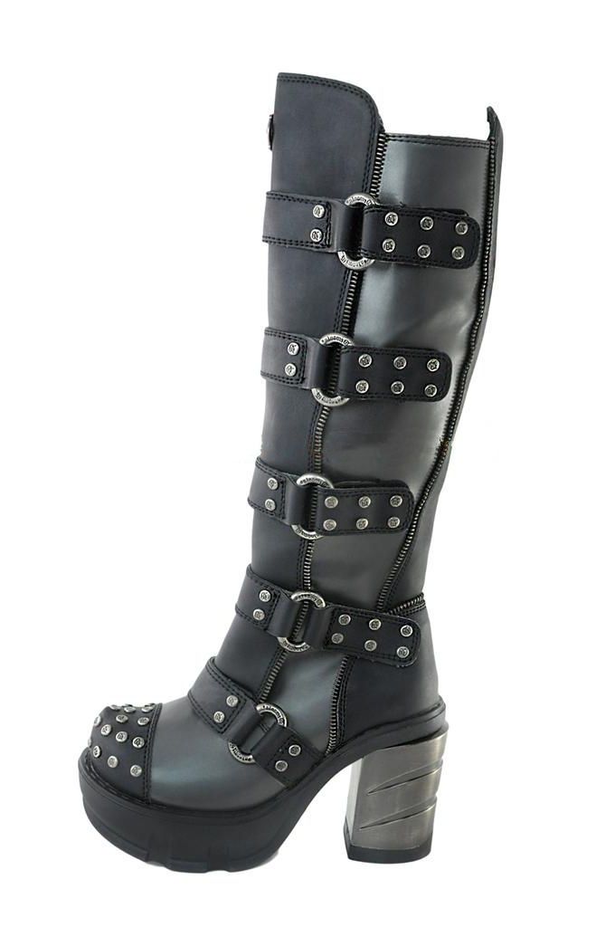 Demonia SINISTER 300 301 302 Chromed ABS Heel Moulded Pu Platform calf 