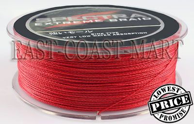 PE DYNEEMA BRAID FISHING LINE 10LB 300M SPECTRA RED 328 YARD BRAIDED