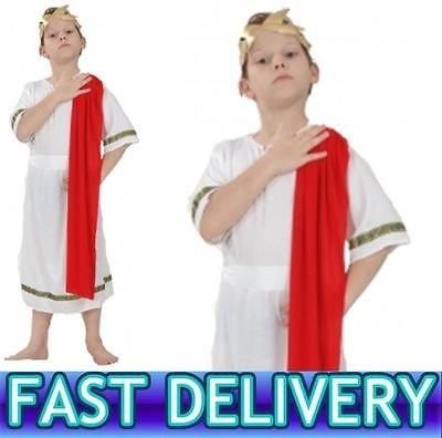 Childrens Boys Roman Emperor Red Greek School Kids Book Day Fancy 