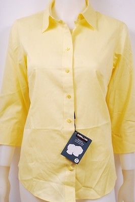 New Kirkland Womens Non Iron Stretch Tailored Fit 3/4 Sleeve Shirt in 