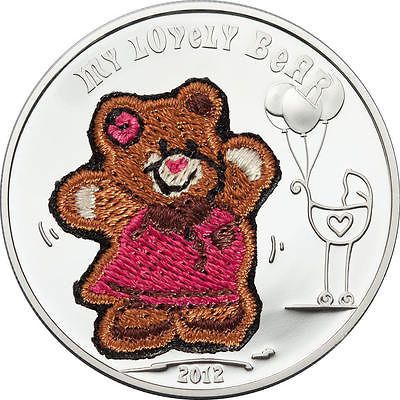 new palau $ 5 2012 silver proof lovely bear with