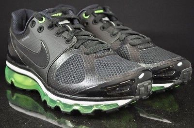 NIKE AIR MAX + 2010 386368 010 BLACK ELECTRIC GREEN WHITE MENS RUNNING 