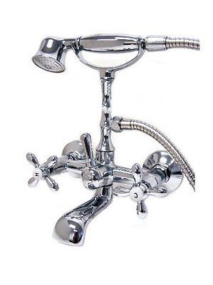 New Chrome Bathroom Clawfoot Bath Tub Faucet With Handheld Shower Set