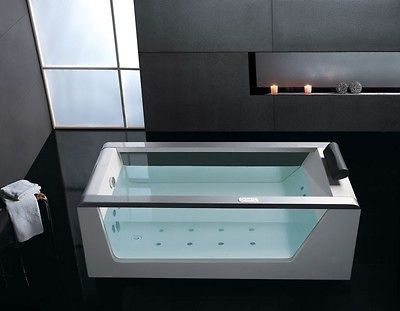 EAGO AM152 6 Free Standing 6 ft Clear Glass Whirlpool Hot Tub with 