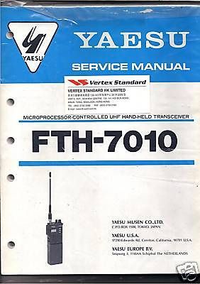 new yaesu fth 7010 handheld service manaul book english from