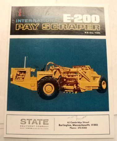 ih c 1970 1971 e 200 pay scraper sales brochure