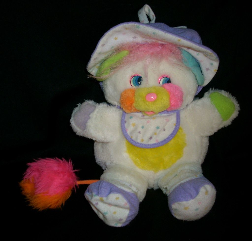 12 VINTAGE POPPLES BABY BIBSY CRIBSY RATTLE STUFFED ANIMAL PLUSH BIB 