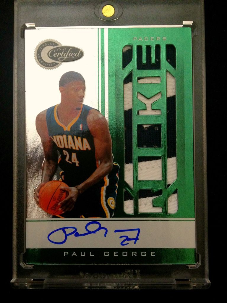 2010 11 PAUL GEORGE PANINI TOTALLY CERTIFIED GREEN EMERALD RC PATCH 