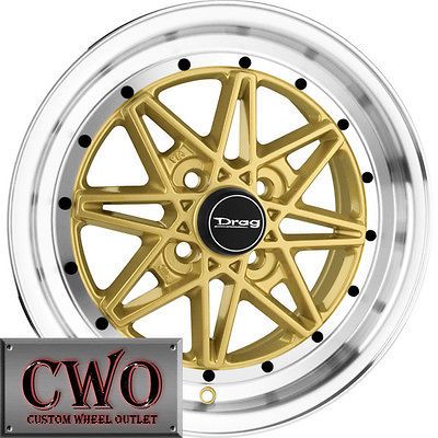 15 Gold Drag DR 20 Wheels Rims 4x114.3 4 Lug Accord Sentra Versa 200SX 