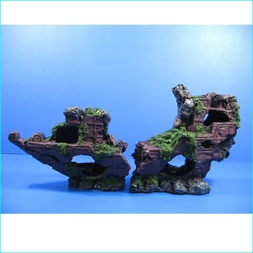 Sunken Ship wreck 16.9x3.9x7.6 Aquarium Ornament Decor boat Ancient 