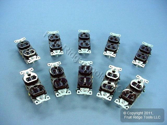 10 Cooper Electric Brown COMMERCIAL Outlet Receptacles 20A BR20B