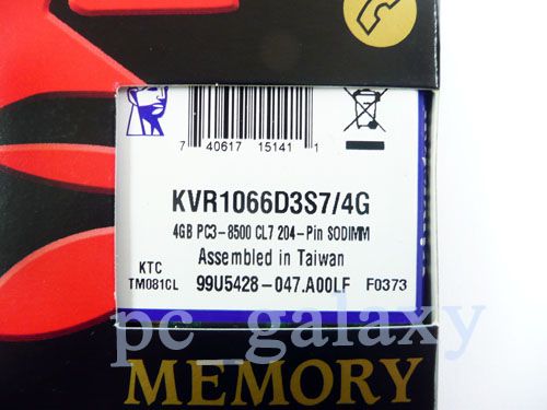 description valueram s 512m x 64 bit 4gb 4096mb ddr3 1066 cl7 sdram 