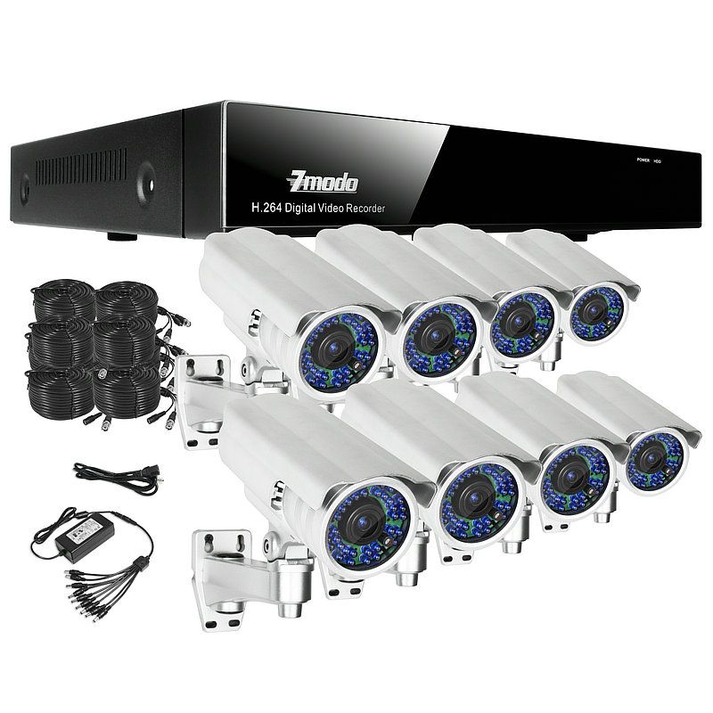   Security Surveillance DVR System with 8 CCD Cameras & 500GB Hard Drive