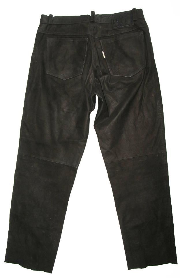 UNISEX GIPSY LEDERJEANS Lederhose in schwarz braun ca W31 L29