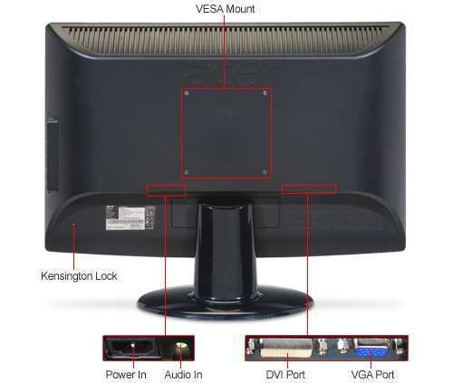 New Acer H203H 20 Widescreen LCD Monitor Screen for PC Has Integrated 