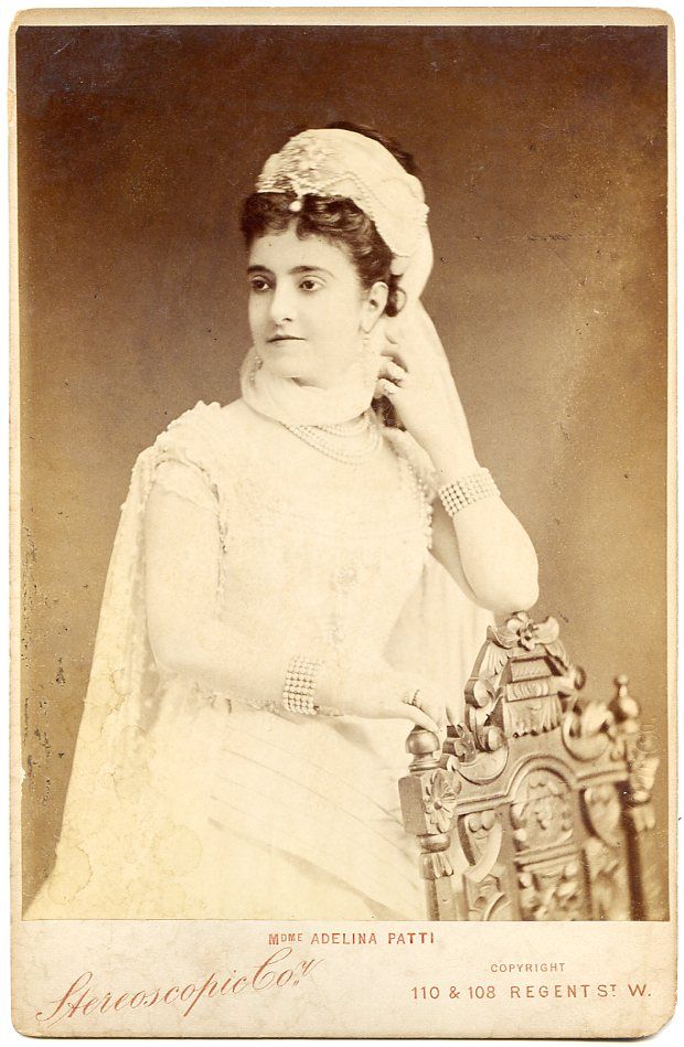 Adelina Patti Opera Soprano Singer 1880s Cabinet Card Photo 