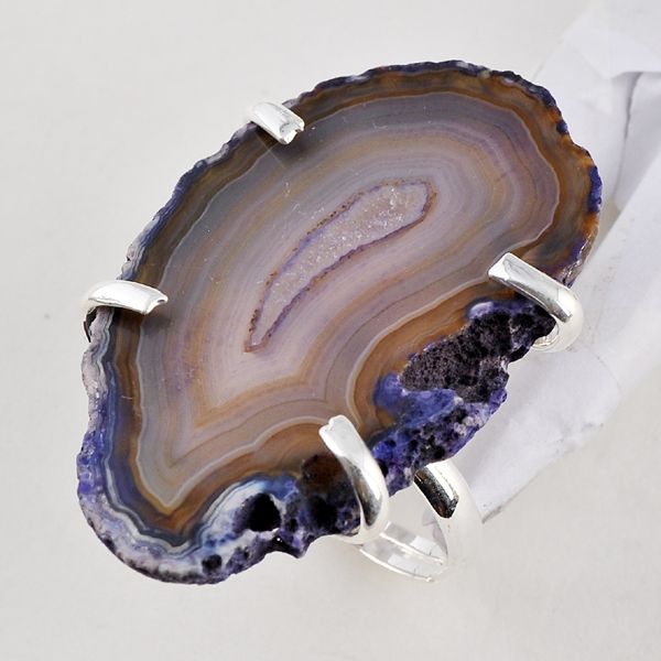 Agate Slice Drusy Rings Size Adjustable 7 12 D0502D1804D