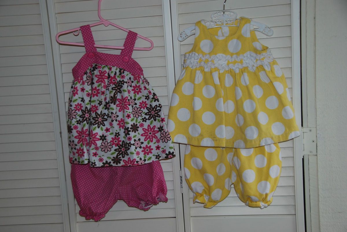 Chez Ami Patsy Akin lot of 2 Bloomer sets size 18 months Yellow Pink 