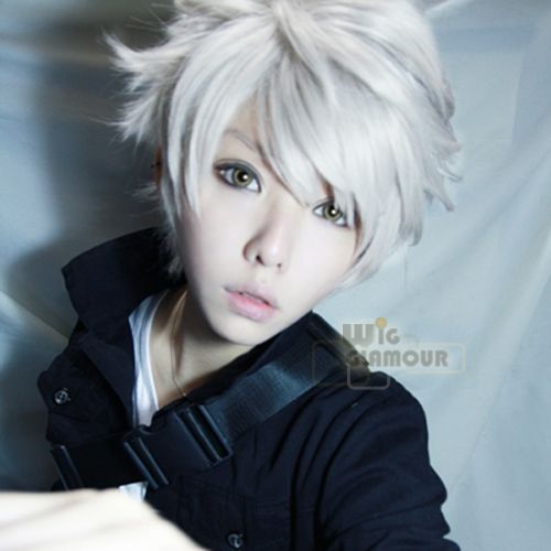 Finder No Shinjitsu Akihito Takaba Silver Grey Short Cosplay Hair Wig 