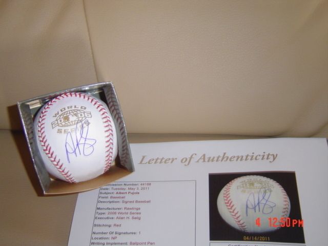 ST LOUIS CARDINALS ALBERT PUJOLS signed 2006 WORLD SERIES BASEBALL JSA 