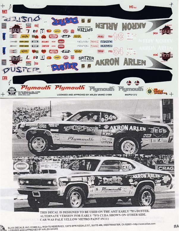 AKRON ARLEN Plympouth Duster NHRA Slixx 1372