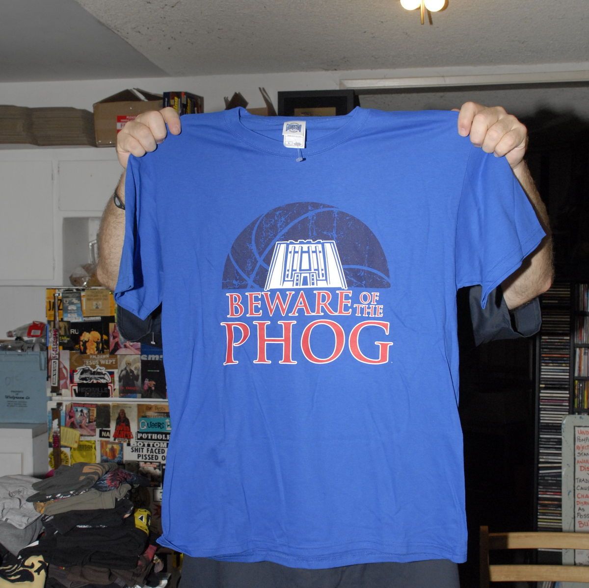 KANSAS UNIVERSITY JAYHAWKS BASKETBALL T SHIRT BEWARE FOG PHOG ALLEN 