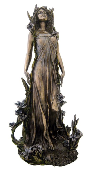 Lily Alphonse Mucha Flowers Series Art Nouveau Lady Statue Figure on ...