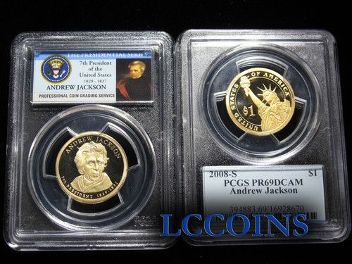 2008 S Andrew Jackson Presidential Dollar PR69DCAM PCGS Proof 69 Deep 