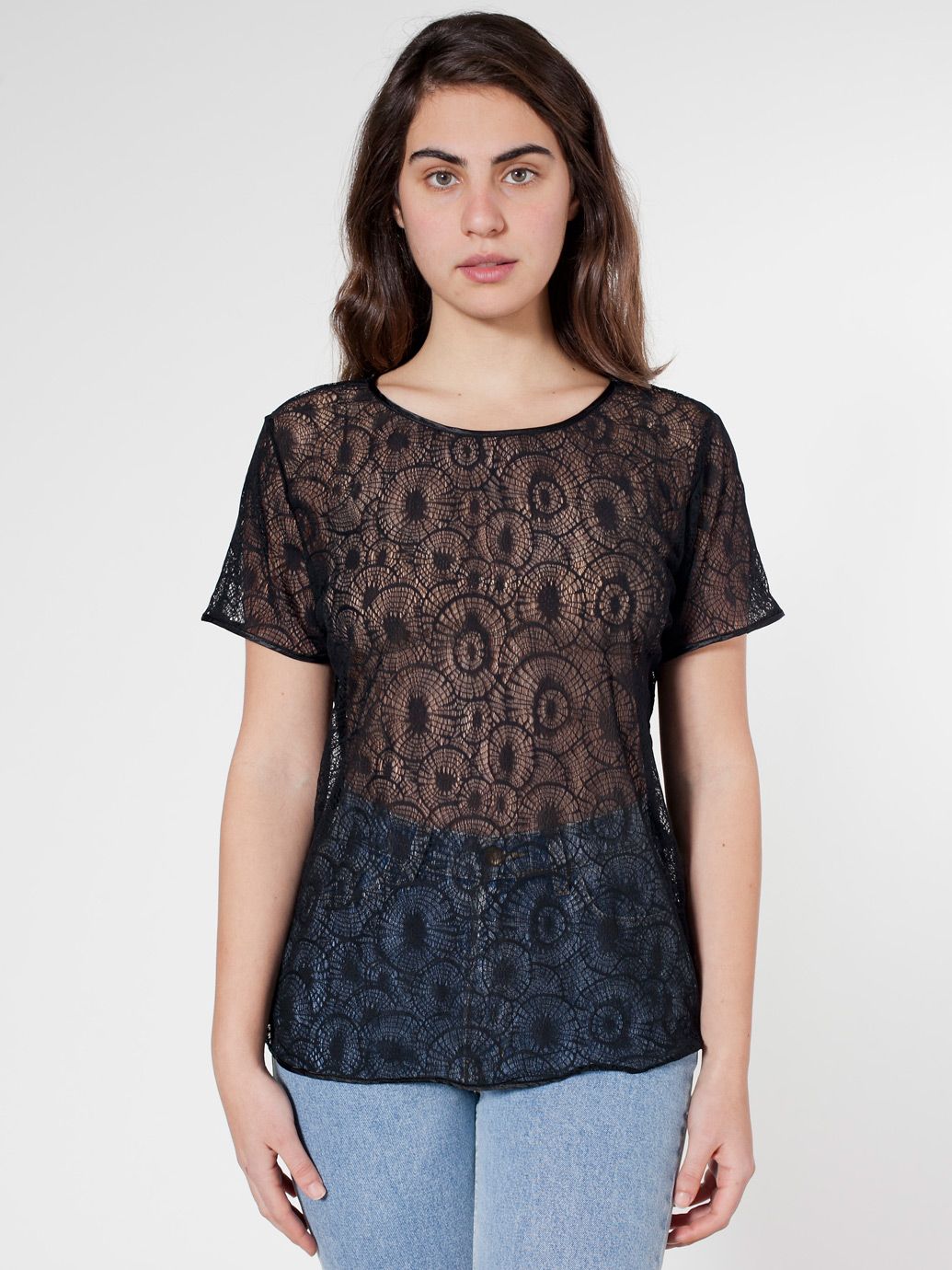 American Apparel Lace Tee RSALC300