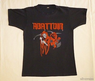 ABATTOIR Vintage Concert SHIRT 80s TOUR T 1985 Vicious Attack Slayer 