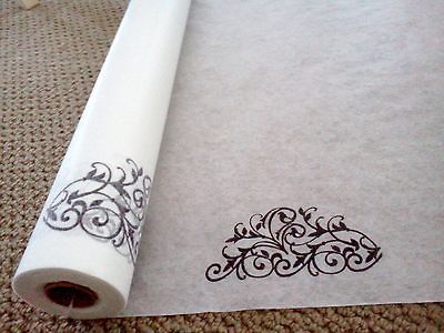 100 ft Black & White Damask Scroll aisle runner Wedding party Supplies 