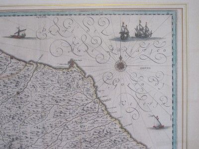 Stunning map of Ancona and the coast of Italy 1640  Joannes Jansson 
