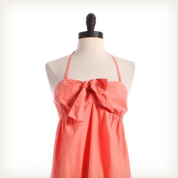 CREW OUTLET NWT Coral Removable Strap Halter Sz S Dress Orange