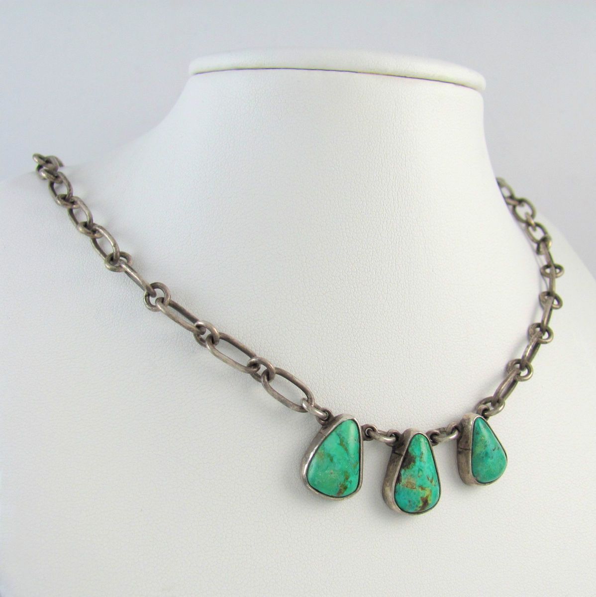    Sterling Sliver Turquoise Necklace JOE ANN LEWIS TSINAJINNIE RS BA