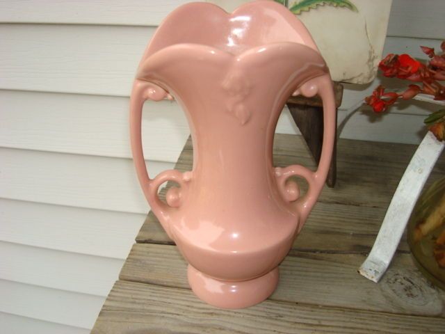 vintage 8 7 8 two handled pink abingdon vase org