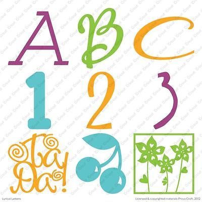 LYRICAL LETTERS Cricut Cartridge (Font Letterings, Phrases, Icons 