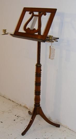 Good Quality Antique Regency Mahogany Inlaid Music Stand