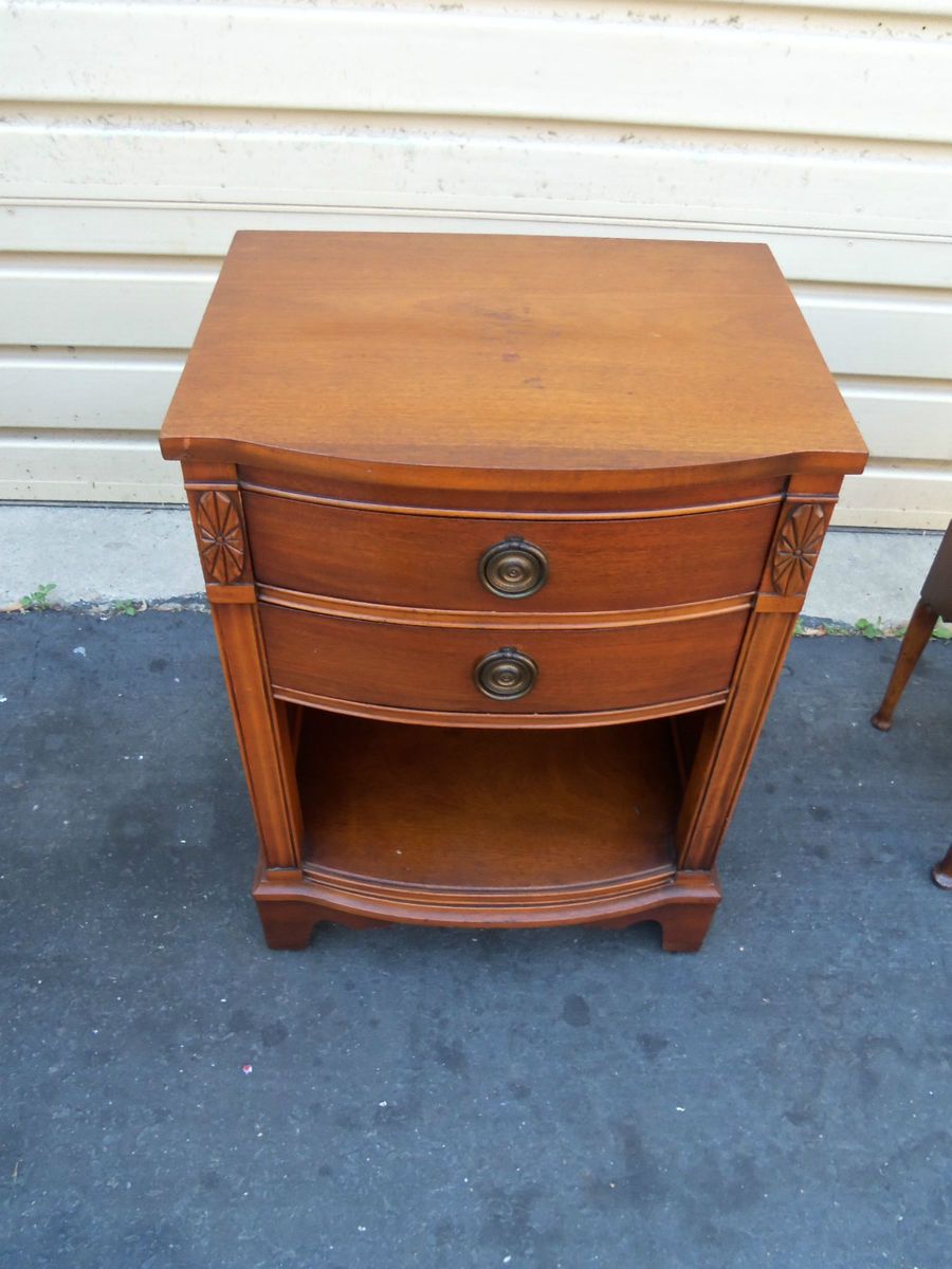 50344 Antique Mahogany Nightstand End Table Stand