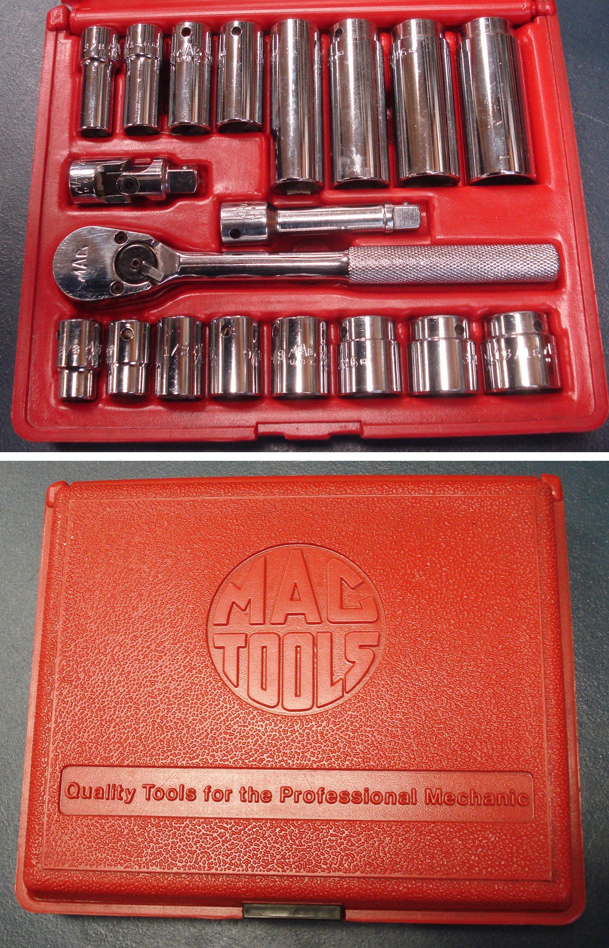 MAC Tools 3/8 Drive Socket Set , Deep & Shallow Sockets, Ratchet