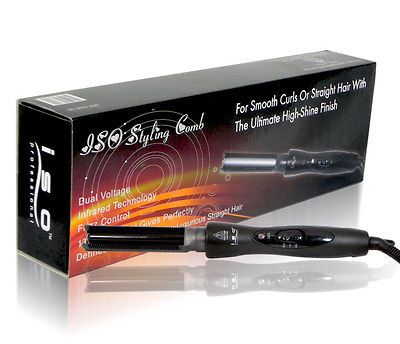 ISO Beauty Edgestick Twister Curling Iron with Styling Comb   Black 